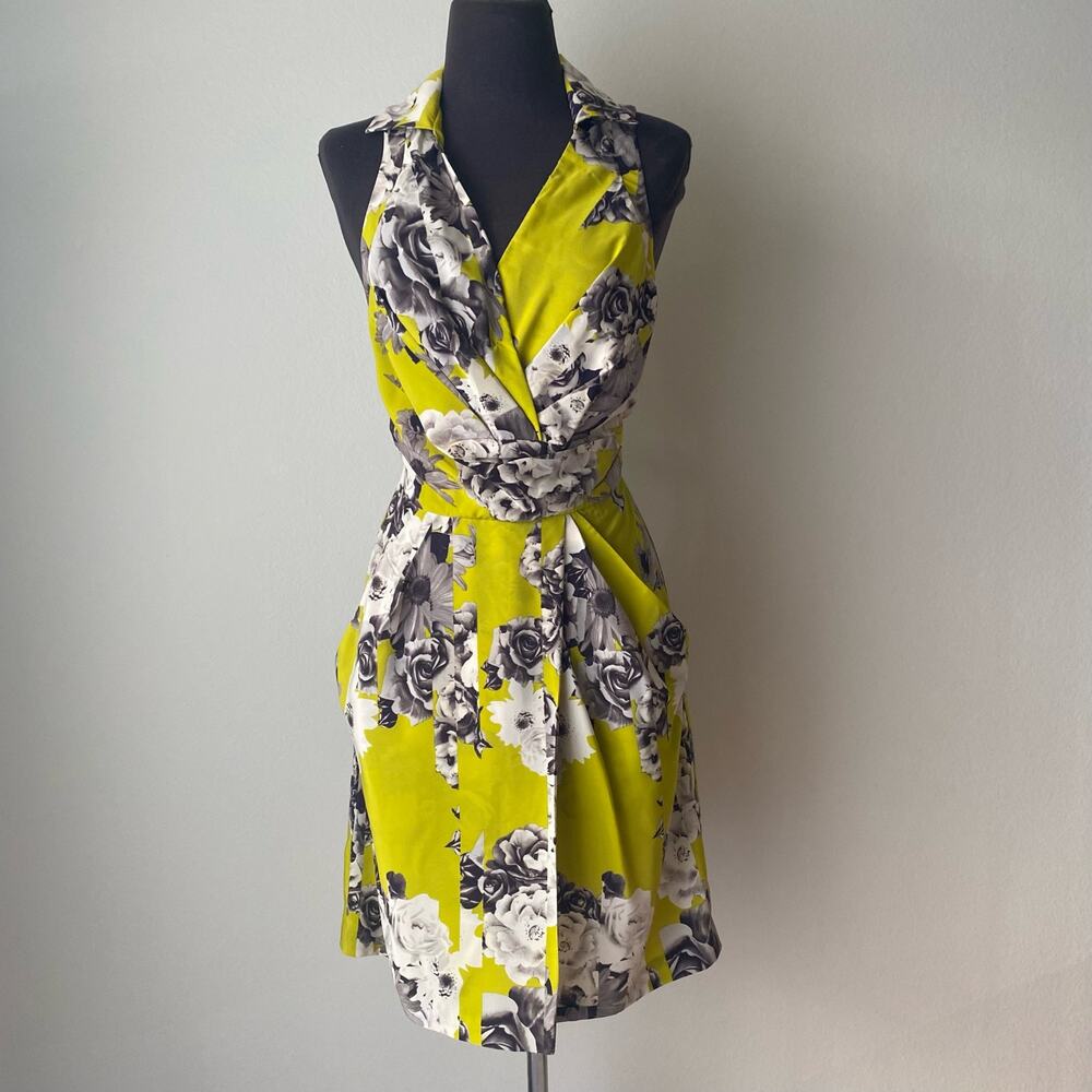 Yoana Baraschi sz 10 floral blouson summer dress with‎ pockets mini dress